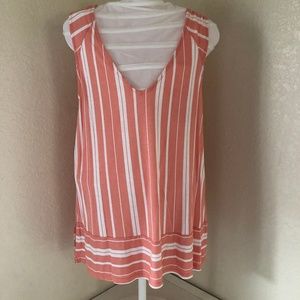 Old Navy Peach and White Tank Top M